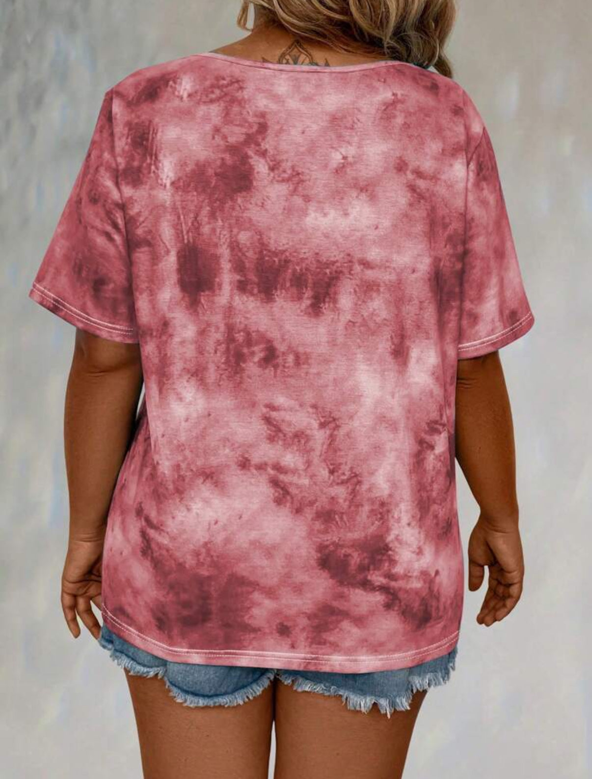 Curve Pink Watercolor Top