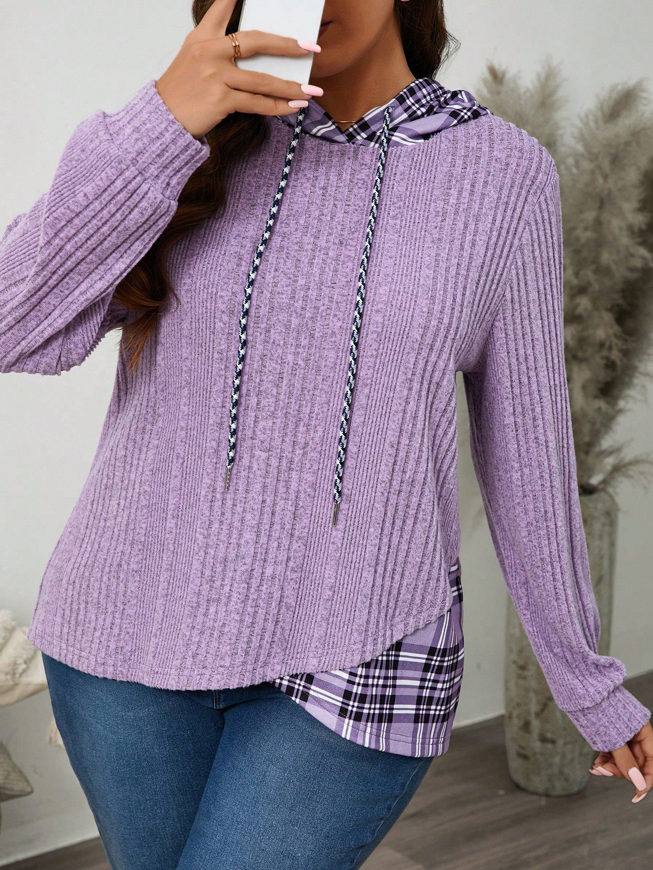 Plus - Hooded Purple Top