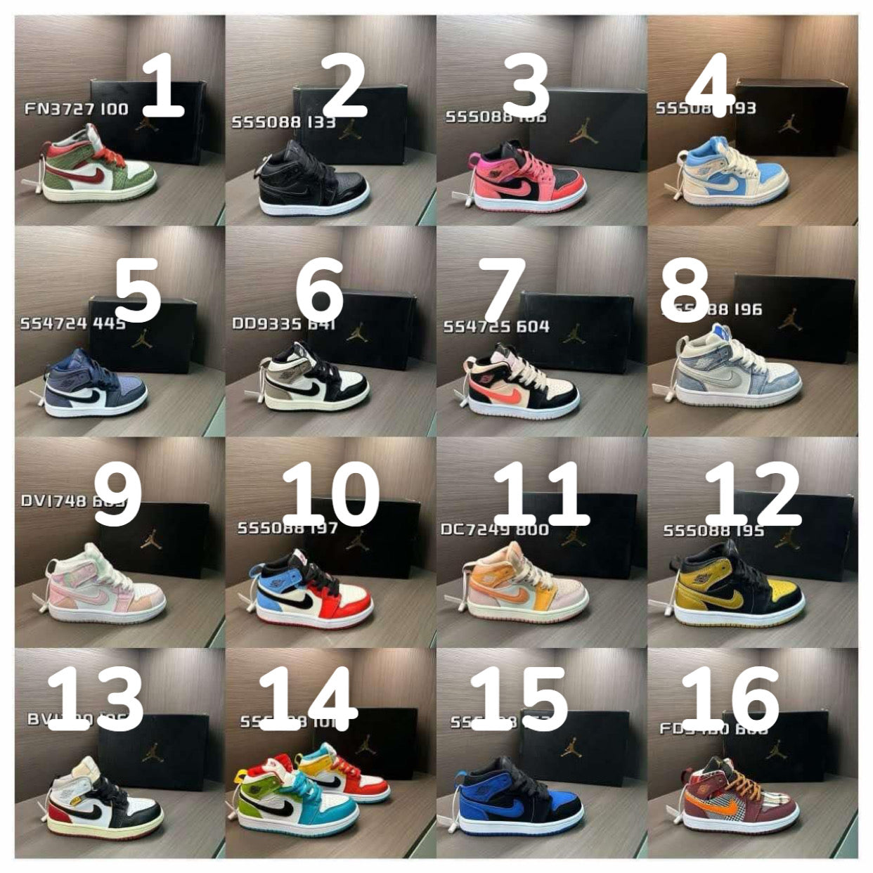 Kids High Top N I K E AIR Jordans (colors 1-6)