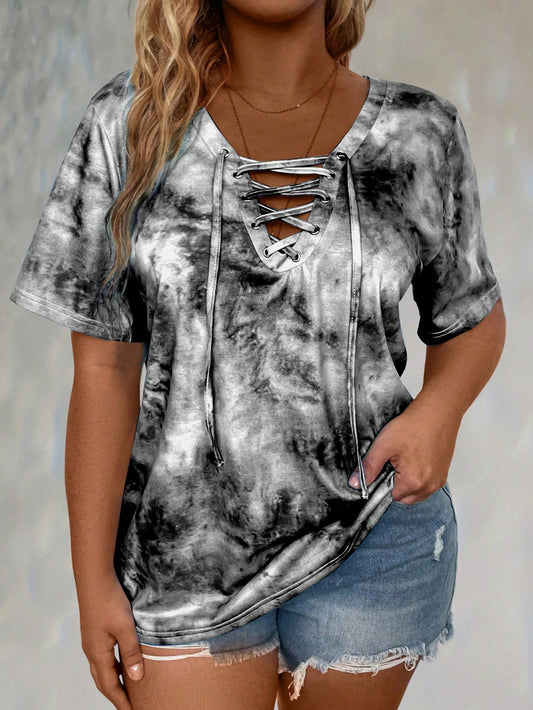 Curve Black & White Watercolor Top