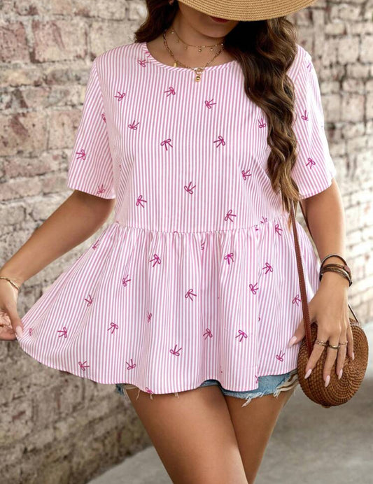 Curve Bow Peplum