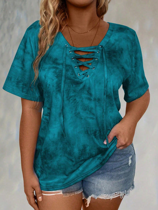 Curve Blue Watercolor Top