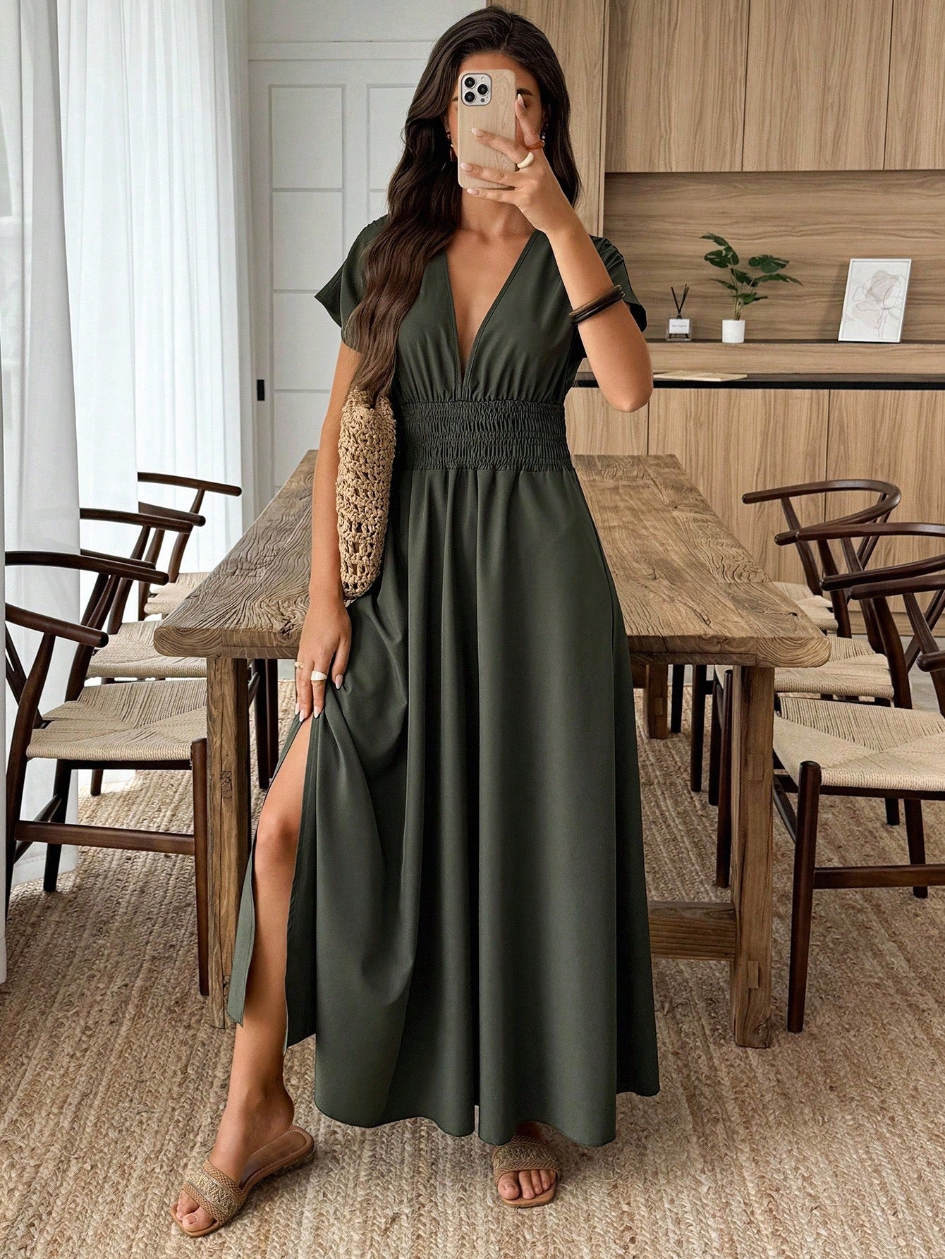 Army Green Maxi Dress