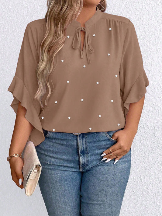 Plus Size White Dot Top