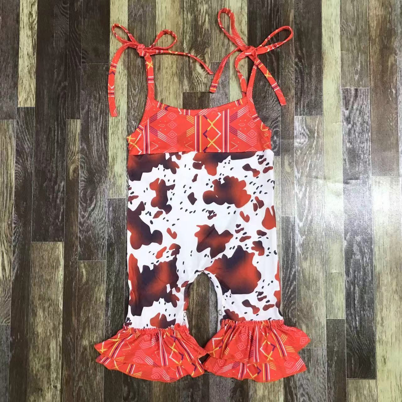 Red Cow Hide Romper