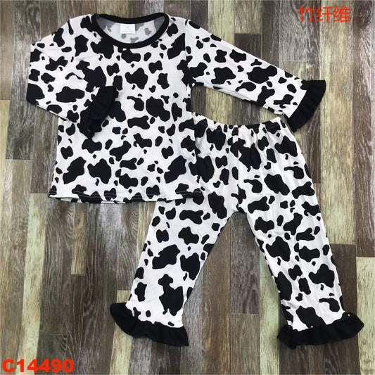 Cow Hide Bamboo Set