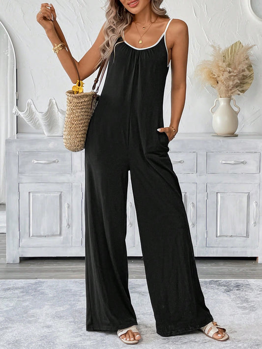 Black with White Detail Romper