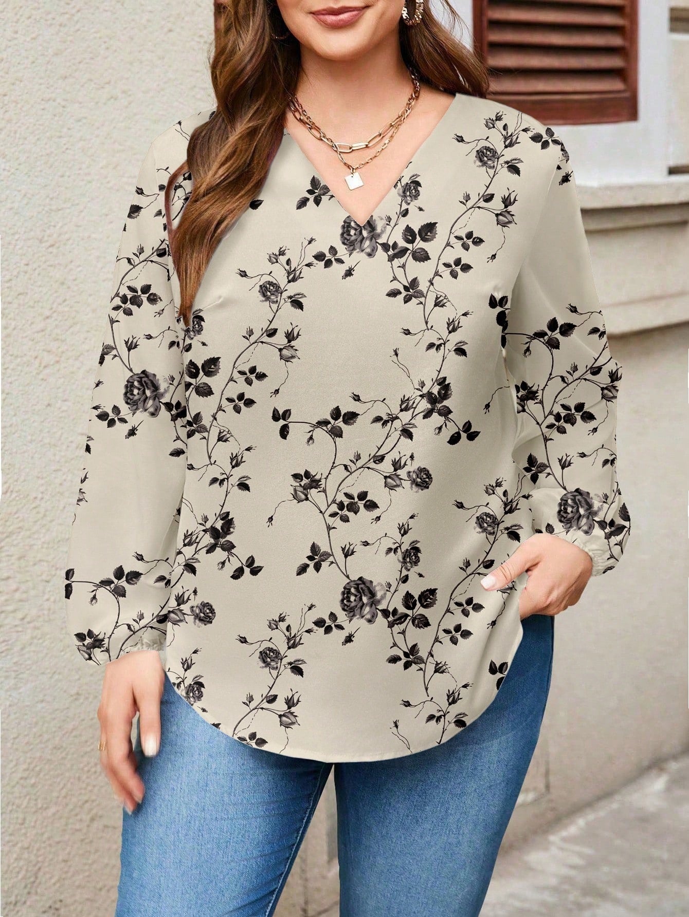 Floral Long Sleeve Top - Multiple Color/Pattern Options