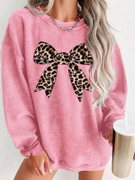 Pink Leopard Bow Top