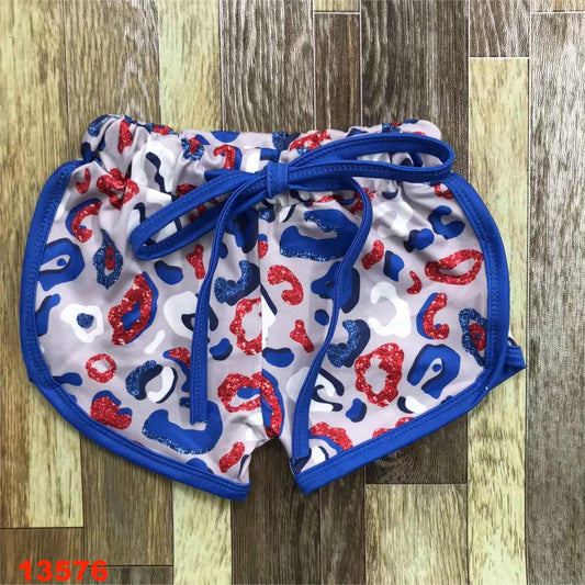 Red White & Blue Leopard Shorts