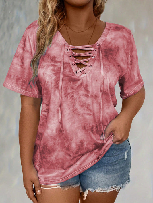 Curve Pink Watercolor Top