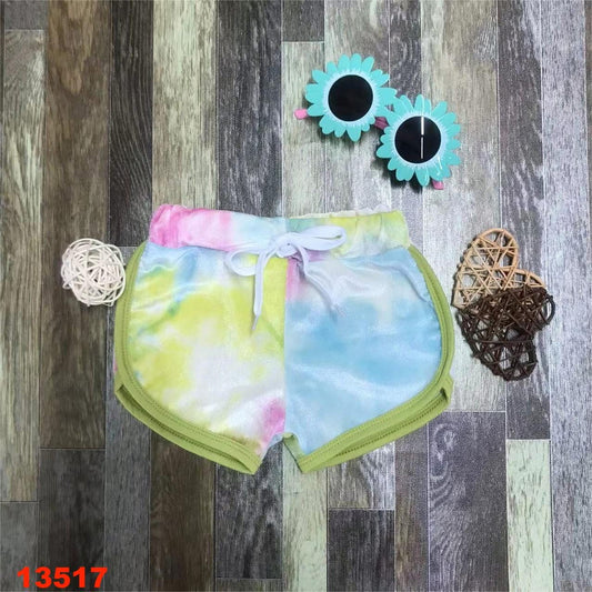 Blue, Green & Pink Tie Dye Shorts