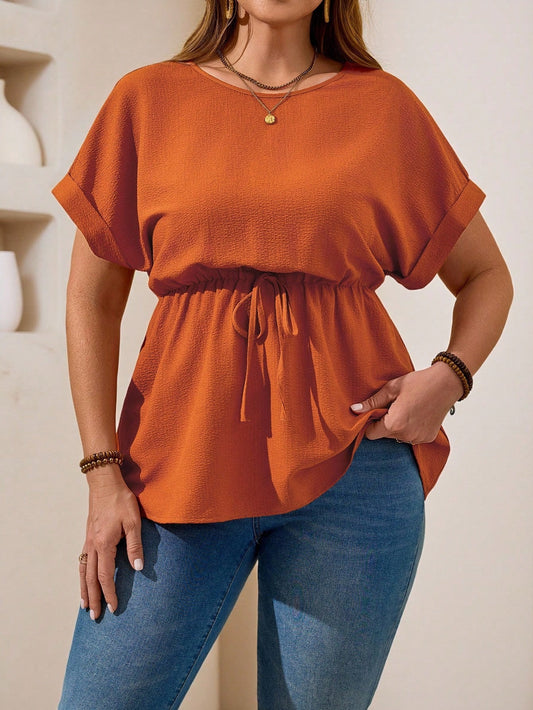 Plus Size Rust Babydoll Top