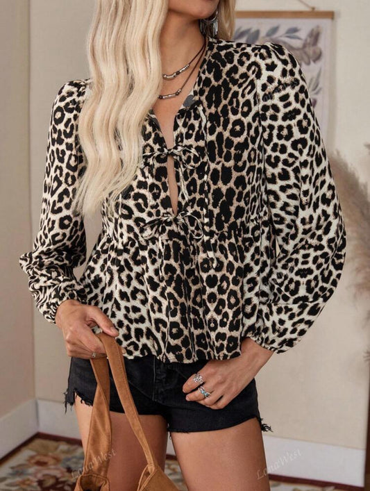 Leopard Babydoll Top