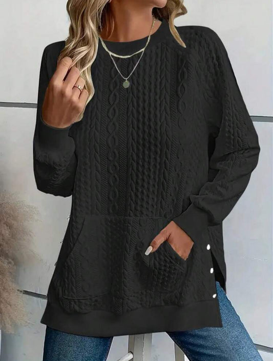 Black Oversized Sweater Top