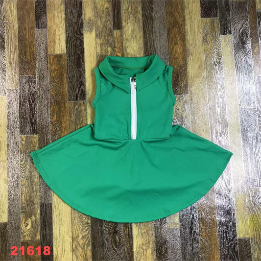 Green Yoga 3/4 Zip Dress