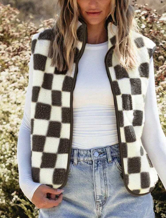 Black  Checkered Vest