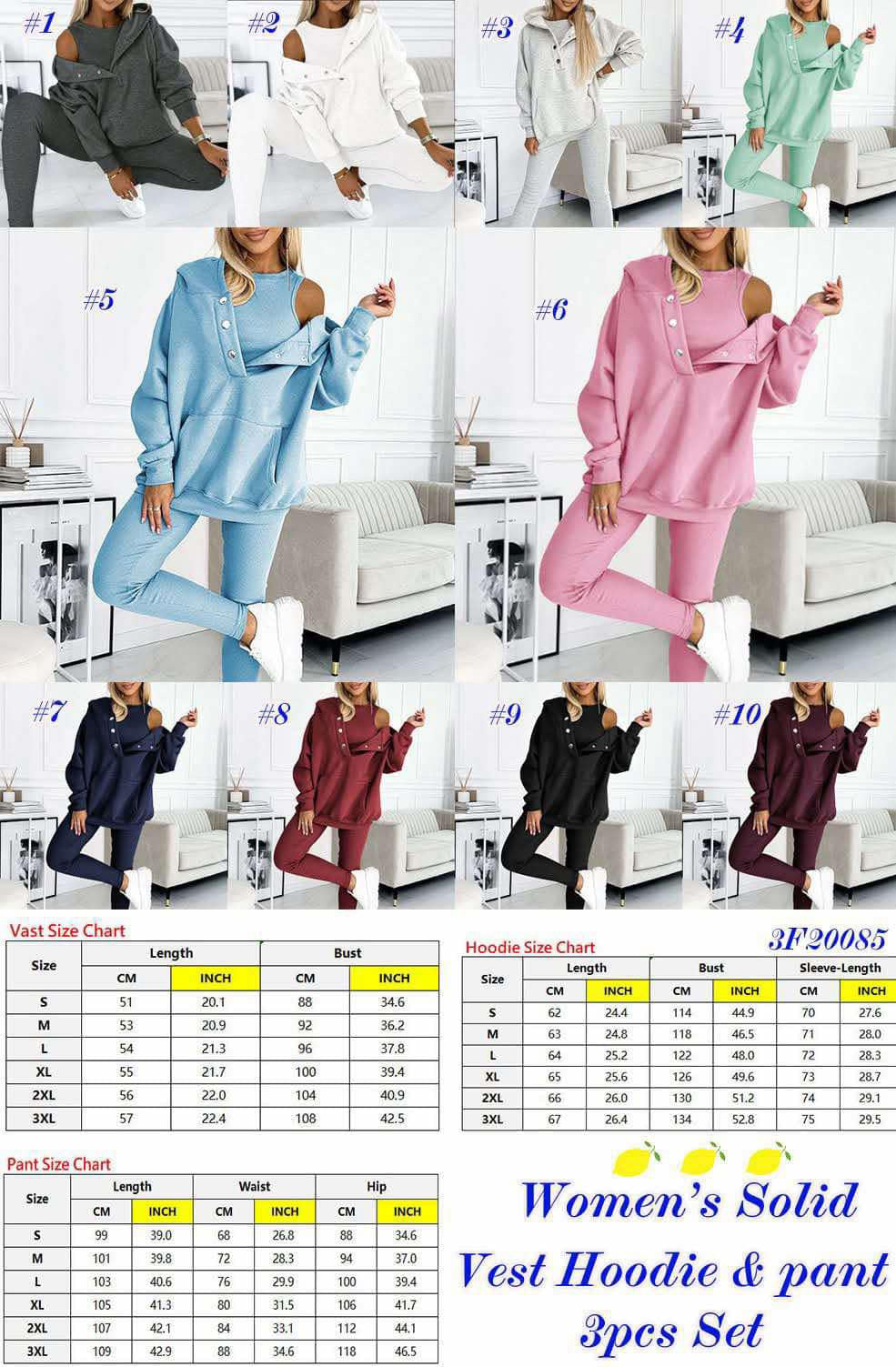 Women’s 3PC set - Tank Top, Leggings & Sweatshirt