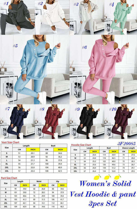 Women’s 3PC set - Tank Top, Leggings & Sweatshirt