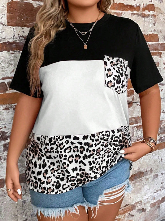 Curve Leopard Top With Pocket Detail