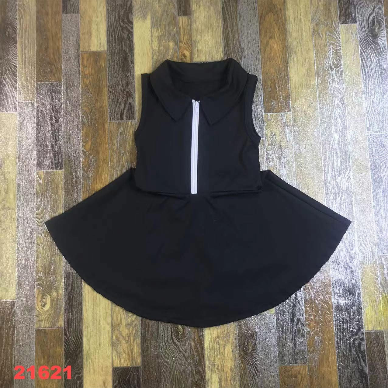 Black 3/4 Zip Yoga Dress