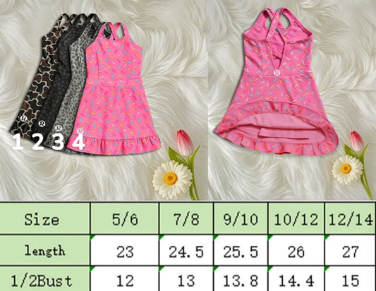 Girls LuLu Print Athletic Dress