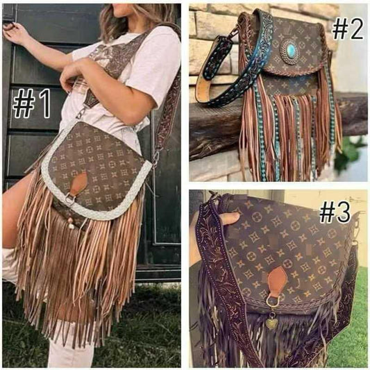 L.V. Fringe Cross Body Purse