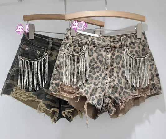 Women’s Bling Fringe Shorts
