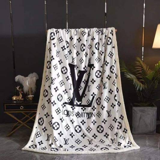 L.V. Super Plush Blanket - White